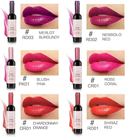 Set Of 6 Wine Bottle Lip Gloss, Waterproof Long Lasting Lip Tint, Wine Bottle Stained Matte Lip Gloss, Liquid Lip Glaze, Hydrating Lip Gloss Set Of 6 Wine Bottle Lip Gloss, Waterproof Long Lasting Lip Tint, Wine Bottle Stained Matte Lip Gloss, Liquid Lip Glaze, Hydrating Lip Gloss